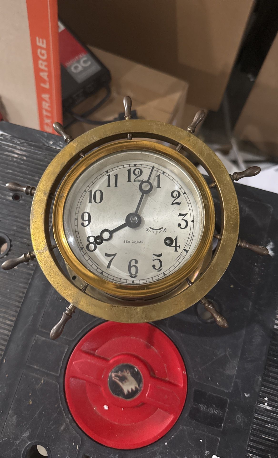 Vintage Sea-Chime Swiss Brass Maritime Ship’s Clock