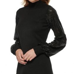 Jessica Howard Womens Knit Sequined Sweaterdress