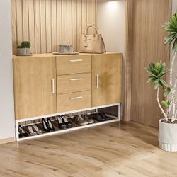 Wood Sideboard with 3 Drawer Server Cabinet $220