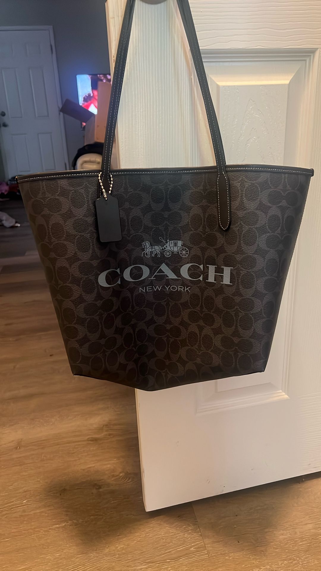Like New Dark Blue Coach Tote