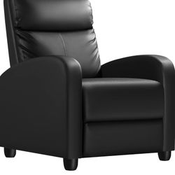 Black new leather recliner chair 