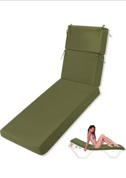 TRP Universal Fit Ergonomic Design 4" Thick Foam Chaise Lounge Patio Cushions for Outdoor Furniture Set of 4| Light Sage Greencolor Zipper Closure Bea