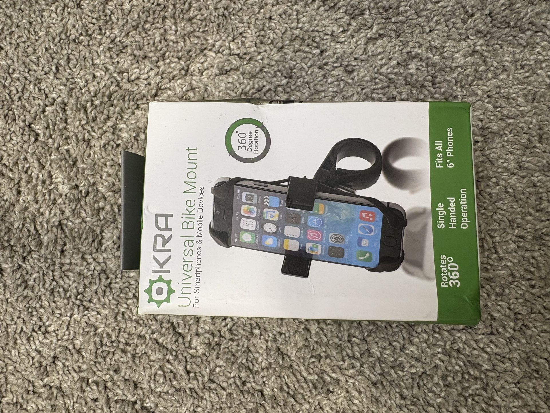 Universal Bike Mount – 360° Rotation, Fits All 6” Phones, Secure & Easy Install – New in Box