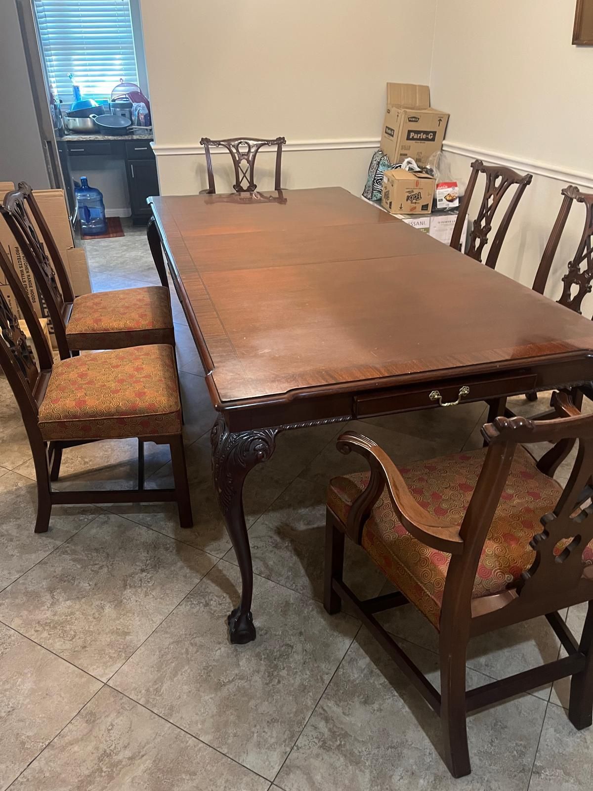 Wooden Table And 6 Chairs Set