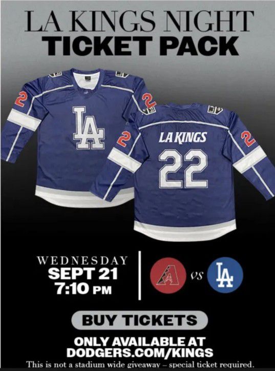LA Kings Dodgers Jersey Giveaway 9/21/22. FS/FT for Sale in Huntington  Park, CA - OfferUp
