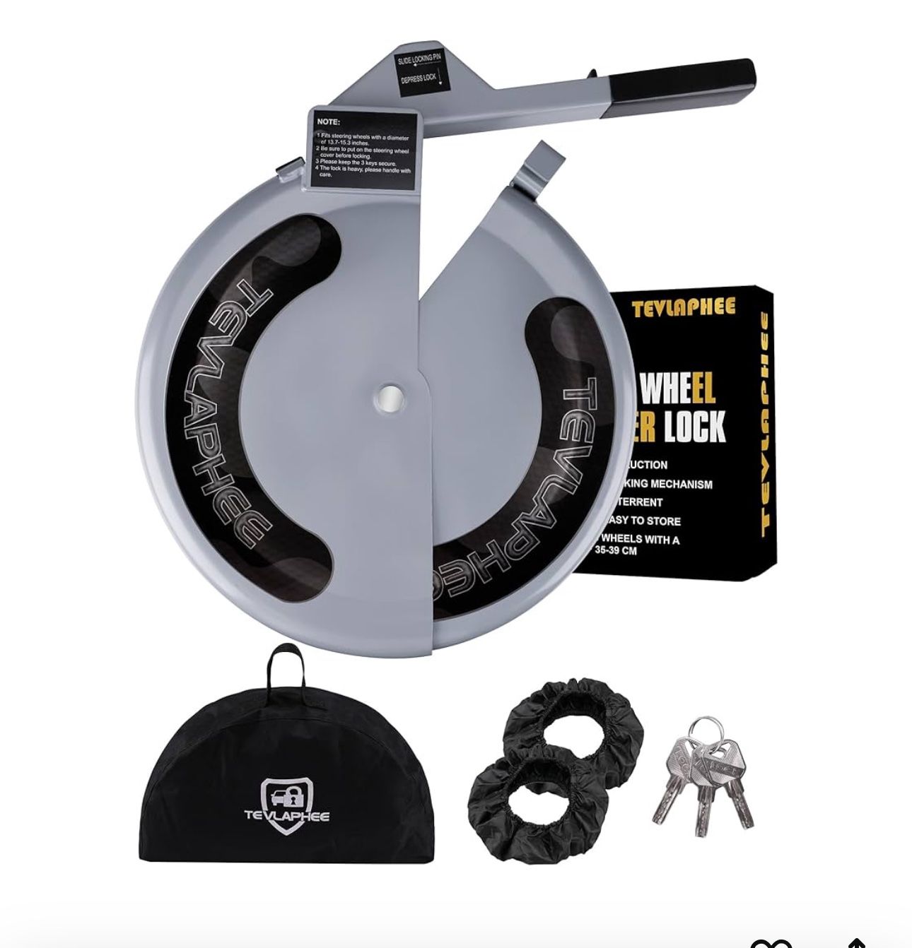 Heavy Duty Car Steering Wheel Lock Full Cover