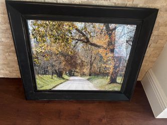 Large Framed Autumn Road Landscape Print