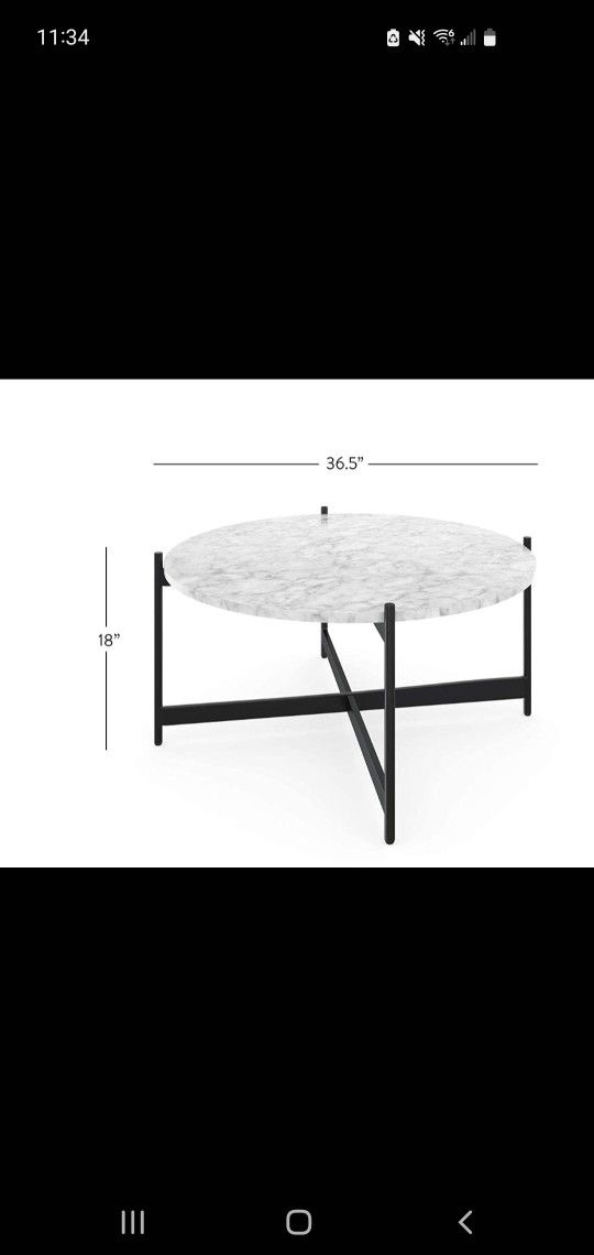 Nathan James Piper Faux White Marble Modern Accent/Coffee Table for Sale in Charlotte, NC OfferUp