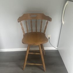 Wooden Back In Raised Stool