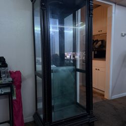 Sliding Door Display Shelf With Back Mirror