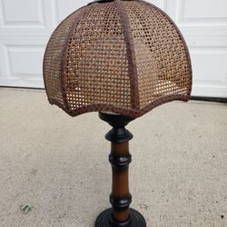 Bamboo Ratten Vintage Tall Lamp 