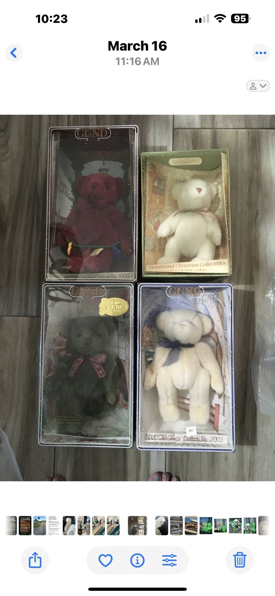 Dated Christmas Gund Bears