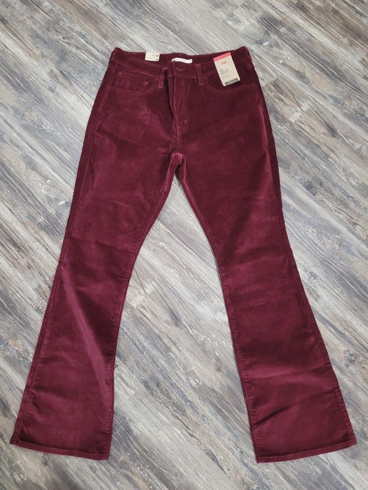 New Levi's 725 High Rise Bootcut Corduroy Jeans in Windsor Wine- Size 32x32