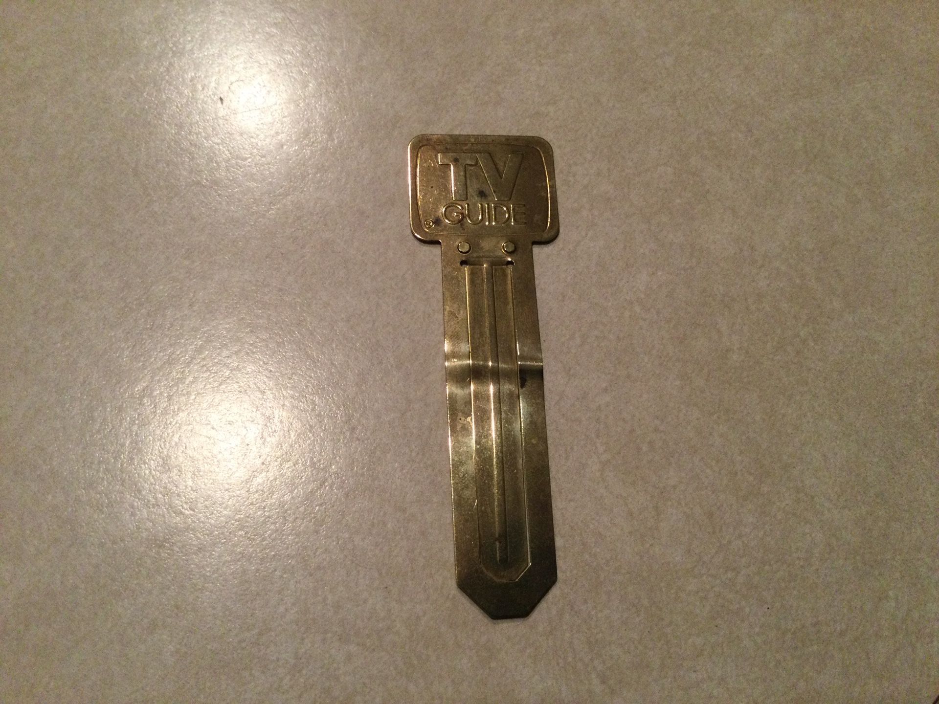 TV GUIDE BRASS 4 INCH VINTAGE PAGE MARKER