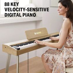 88 Key Digital Piano for Beginner, Electric Keyboard with Velocity-Sensitive Key