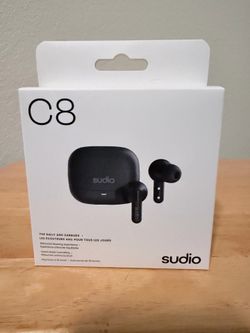 Sudio C8 True Wireless Earbuds with ANC (Black) - Brand New / Sealed Box