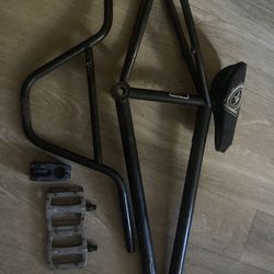 Volume Bmx frame, Cult handlebars, origin8 stem, and the shadow conspiracy pedals