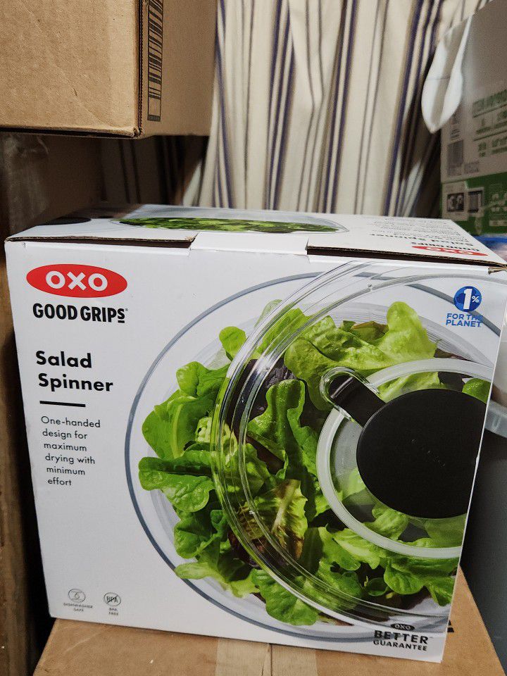 OXO Good Grips White 10" Dia X 7" High Salad Bowl Basket Mixer Spinner 32480 New