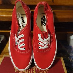 Tenis Vans Authentic Rojos Nuevos En Caja Original Talla [W 6.5 M 5.0]