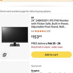 LG 24" 24BK55 Monitors x2 