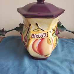 Hand Painted NONNI'S Biscotti Jar.