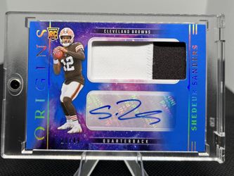 2025 Origins Rookie Jumbo Patch Auto Blue - Shedeur Sanders /49