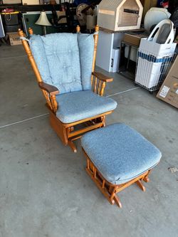 wooden glider rocker chair with gliding ottoman