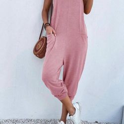 SHEIN LUNE Sleeveless Casual Jumpsuit, Minimalist And Fashionable For Everyday Wear. Size: S