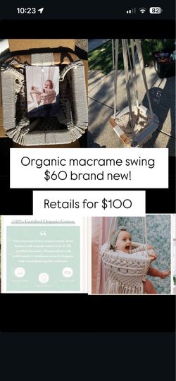 Finn + Emma Organic Macrame Baby Swing (NEW!)
