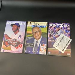 LA Dodgers Dodger Insider Magazine Lot Puig Jarrin Justin Turner 3pc