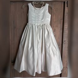 🕊️TIP TOP Kids • Ivory Satin Dress (10)