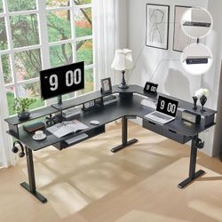 RedLemon 75" x60" L Shaped Electric Standing Desk