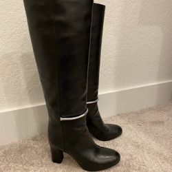Via Spiga Black Leather Boots, Size 7.5, worn once, $50