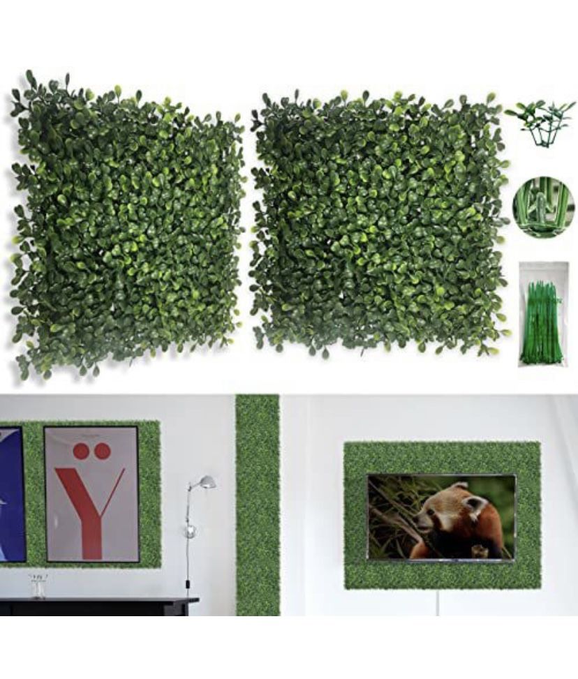 NEW Artificial Grass Plant Panels Indoor Outdoor Wall Decor (12 Pieces)