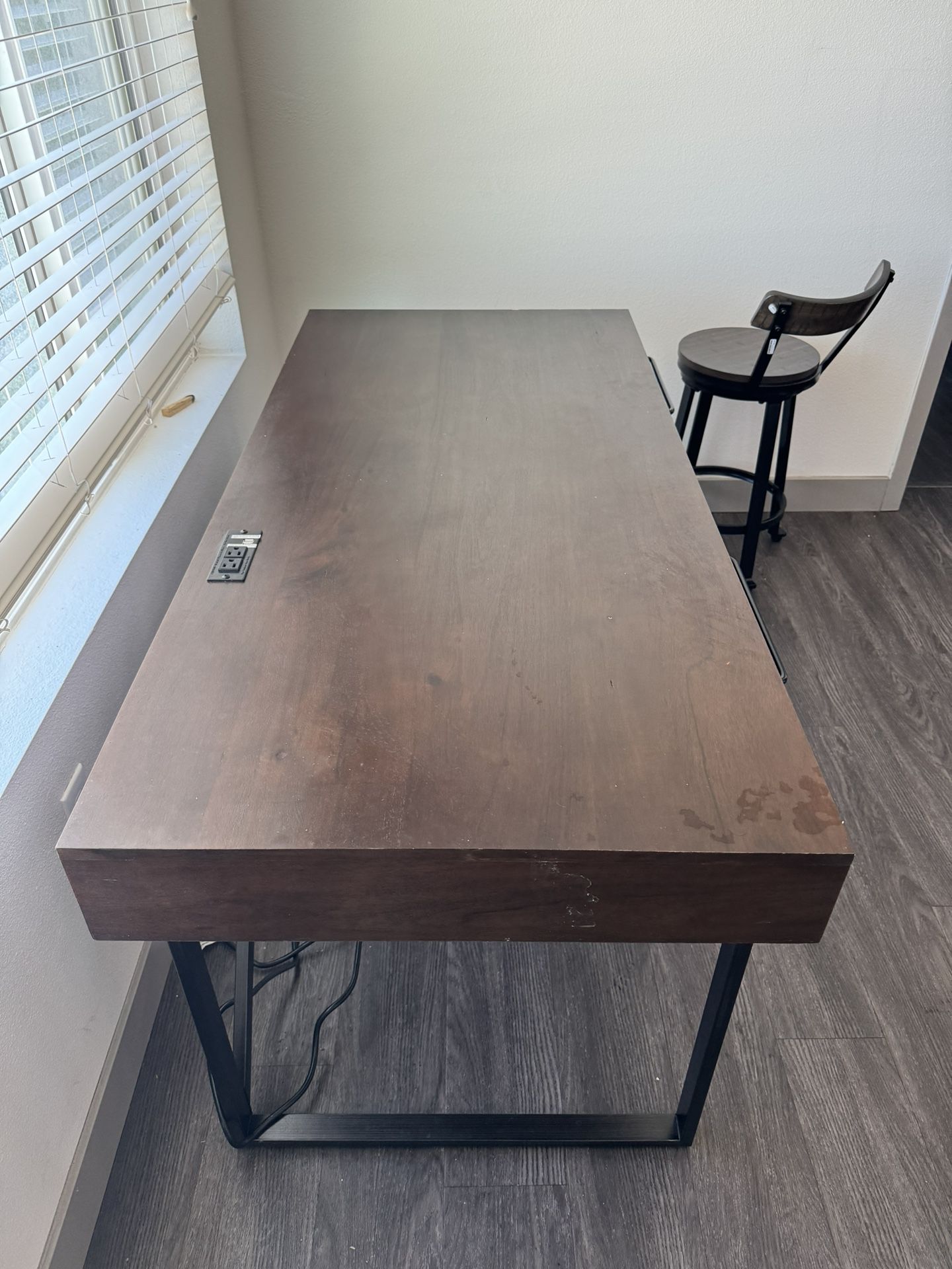 Office Table, Bar Stools, Office Chair, Small Dresser
