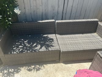 Grey Wicker Outdoor Sectional Sofa