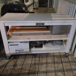 White AERIE Brand rolling Table