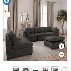 Great condition sectional sofa with ottoman 