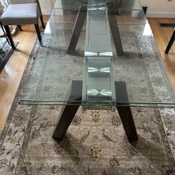 Beautiful Contemporary Dining Table With Leather Chairs 