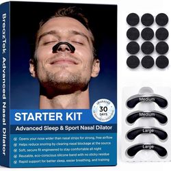 Premium Nasal Strips for Nighttime Sleep, Comfort-Fit Nose Strips with Skin-Friendly Adhesive for Men & Women (Black, Large)