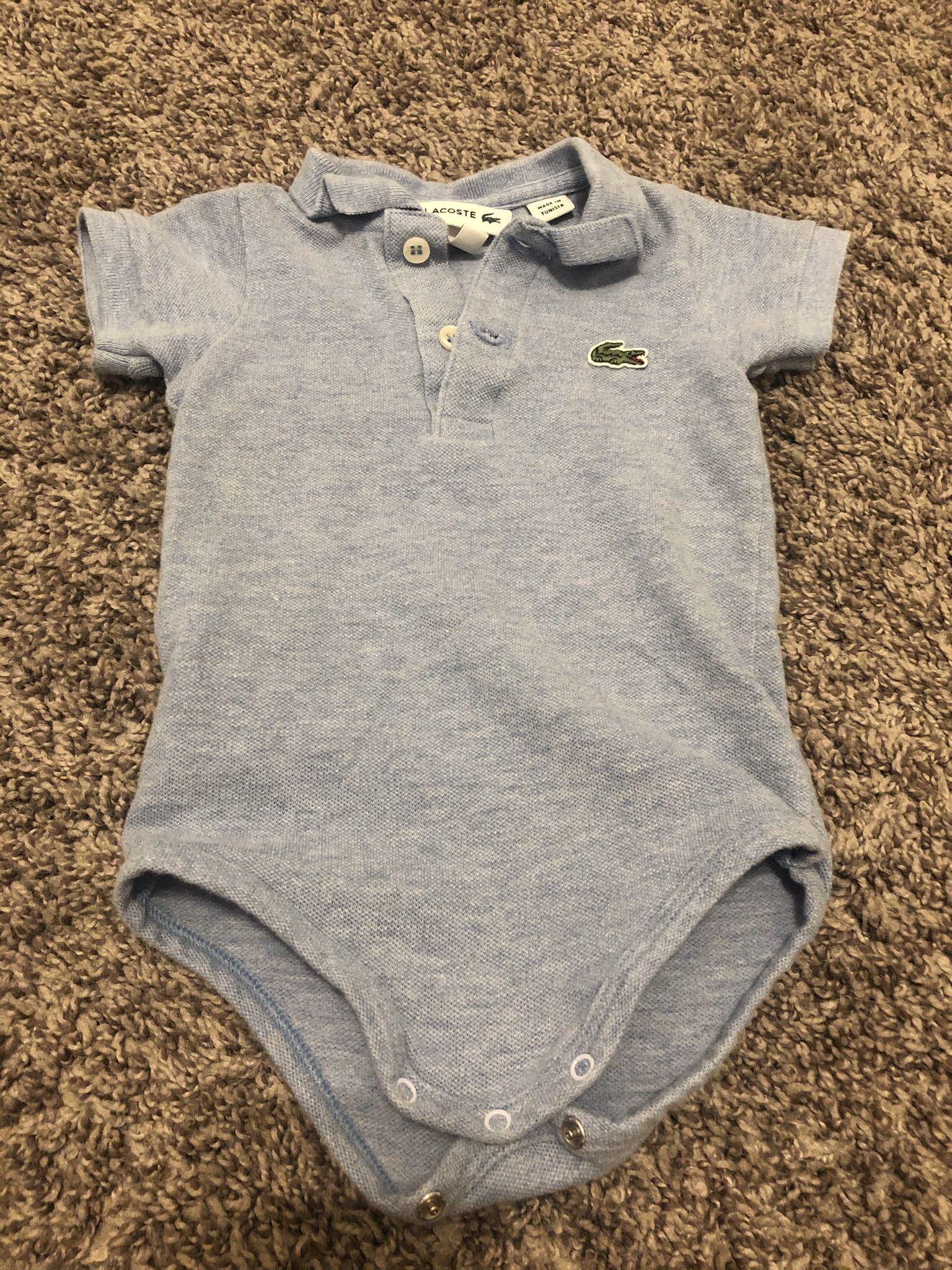 Lacoste Baby Boy Blue Onesie Bodysuit 6 Months