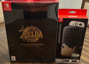 The Legend of Zelda: Tears of the Kingdom Collector’s Edition in Acrylic Casing & Zelda Switch Carrying Case Bundle
