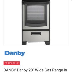 Danby 20" Wide Gas Range in Stainless Steel Stove 