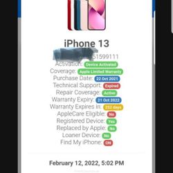 iPhone 13 At@t 128 Gigs Unlocked Temp Pink
