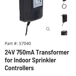 ORBIT 24V/750 mA Transformer For Indoor Sprinkler Controller 