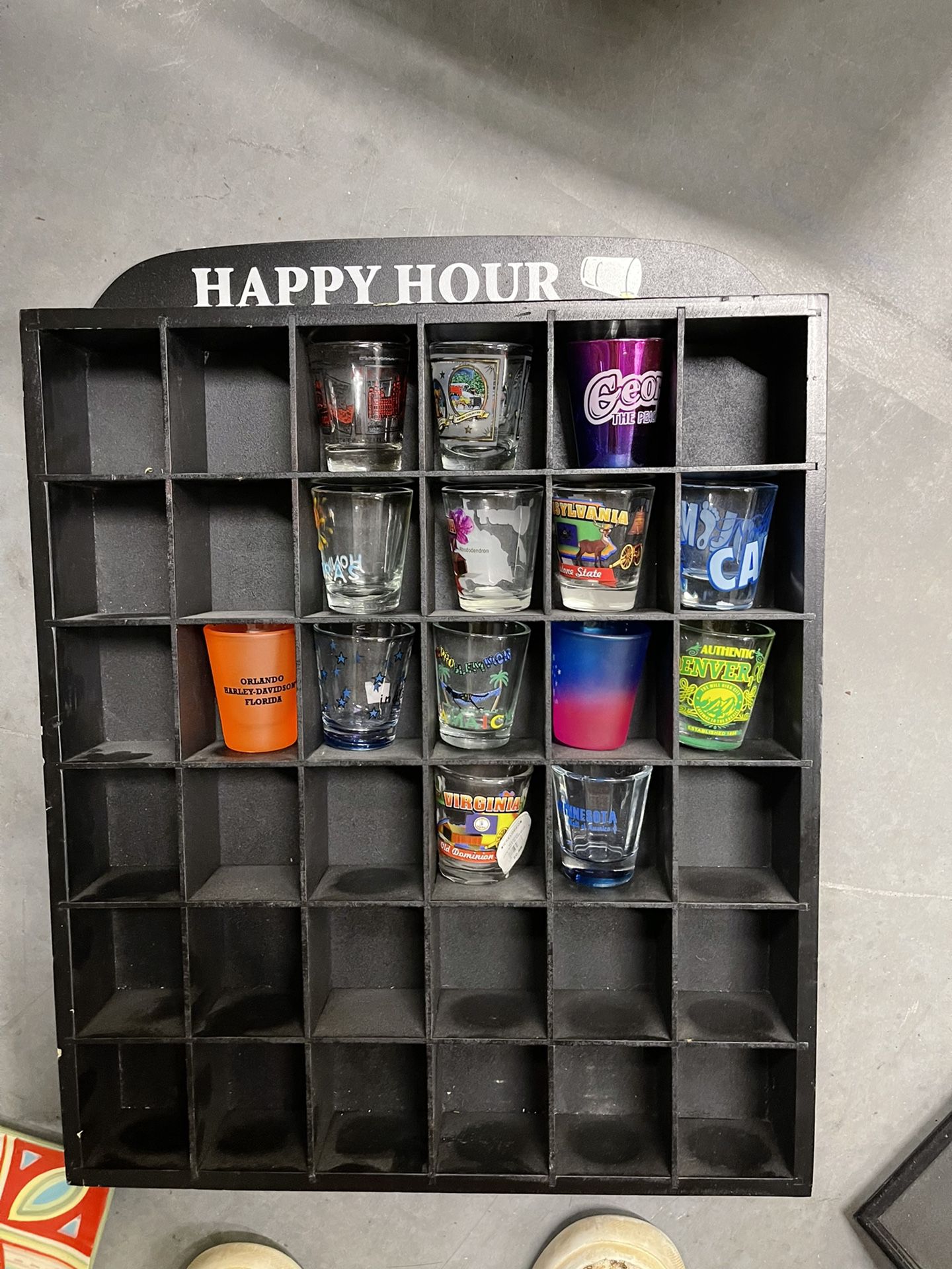 Happy Hour Shot Glass Display Case