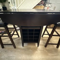 Bar Table with Stools - 3 Piece Set 