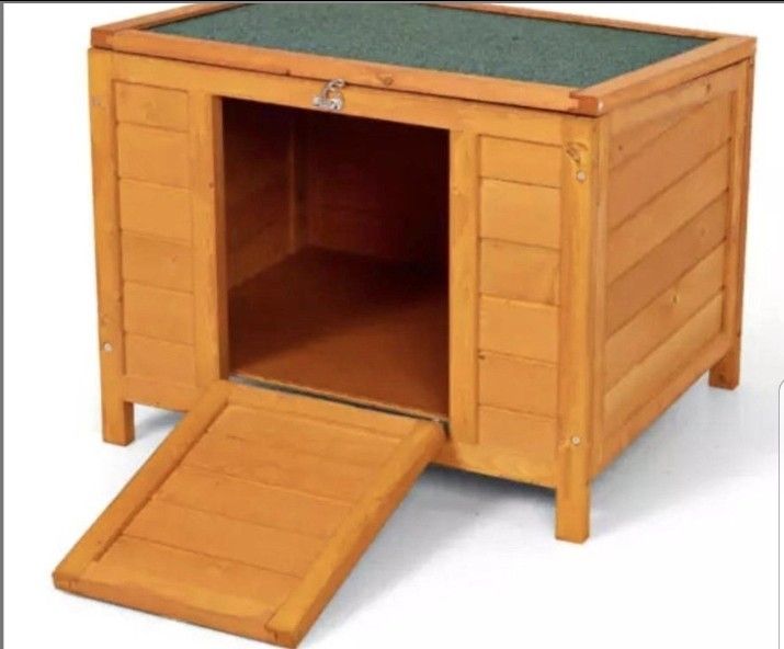 20 in. H Wooden Pet Hutch Cage with Asphalt Roof.