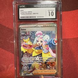 Pokemon Iono 269/193 CGC 10