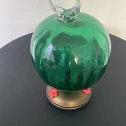 Blown Glass Hummingbird Feeder. $25